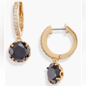 Kate Spade “That Sparkle” Pave Huggie Earrings (Jet)